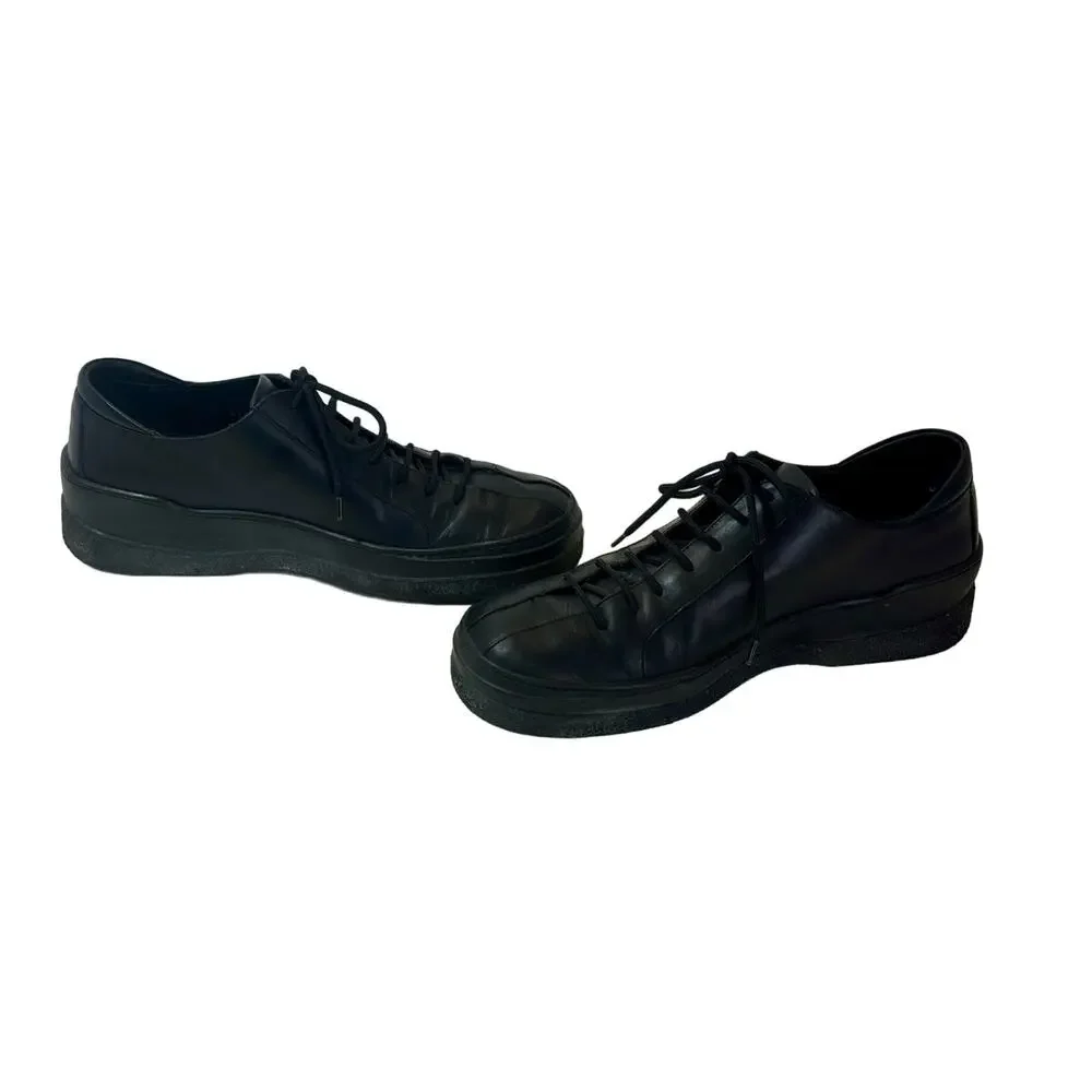 Gucci Black Leather Lace Up Oxford Sneakers Mens 8 / 9.5 US Comfort Casual Logo - Picture 3 of 12